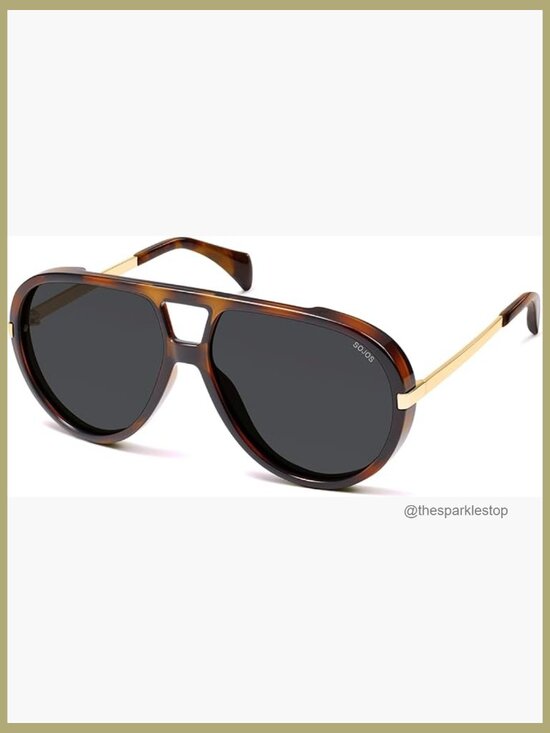 Retro Oversized Aviator Polarized Sunglasses Shield Large Square main image 6